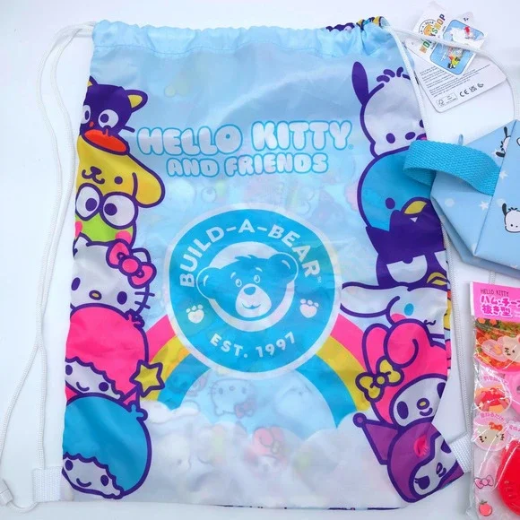 Sanrio Hello Kitty Friends Bundle Drawstring Bag Plush Pencil Case Blue Multi OS - Picture 2 of 15